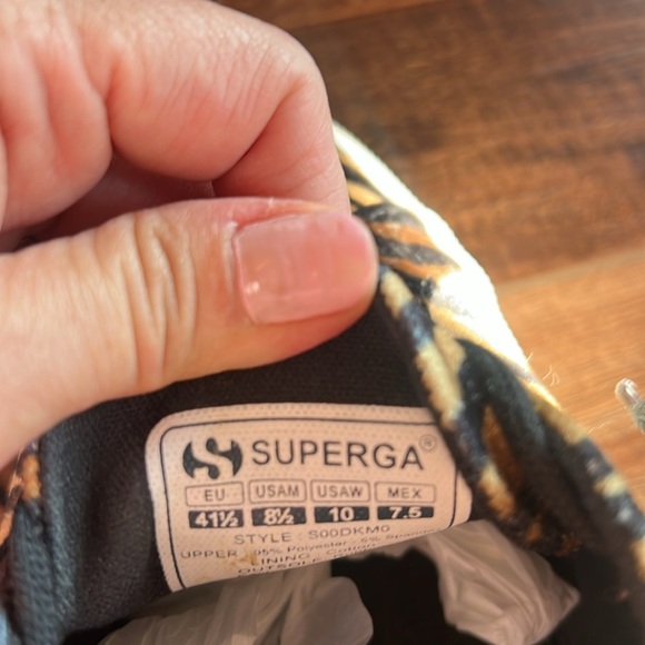 SUPERGA 2750 Fanvelw Womens Sz 8.5 Cognac Zebra Velvet Animal Print - Picture 6 of 10